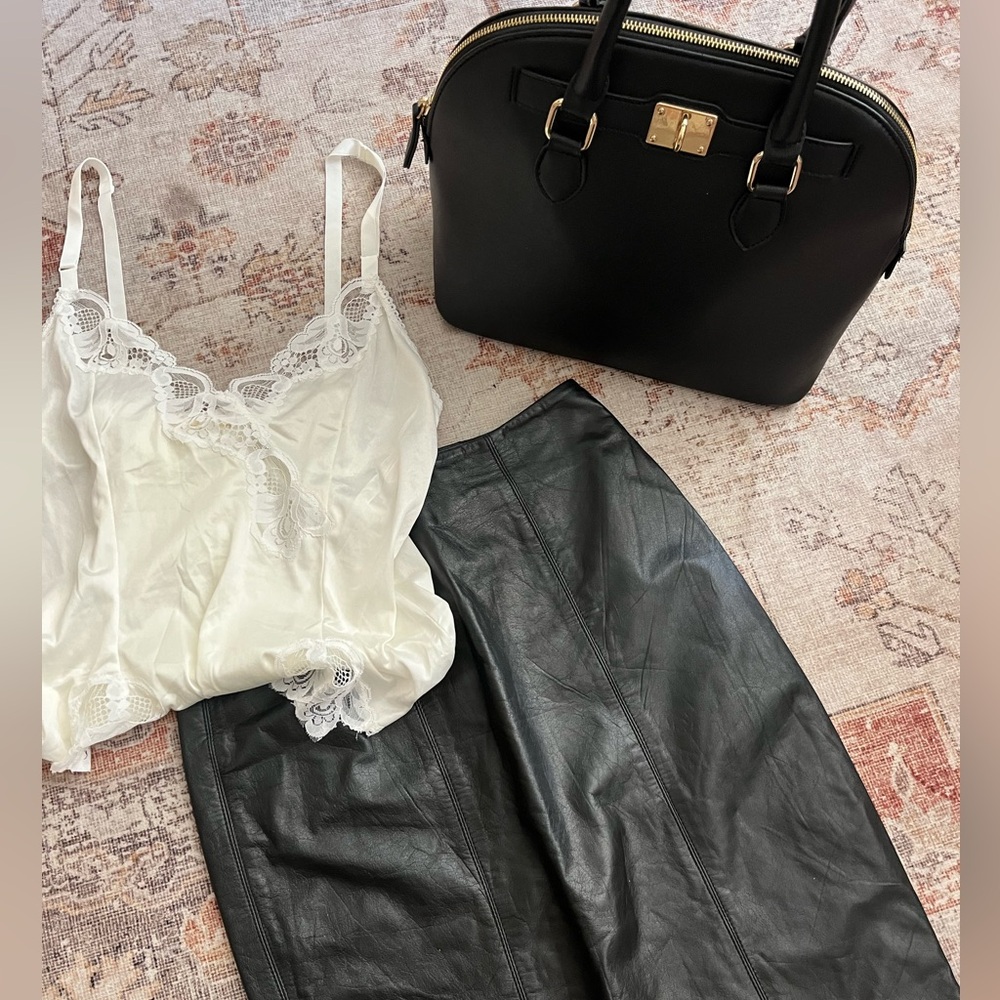 Vintage JH Collectibles leather mini skirt
